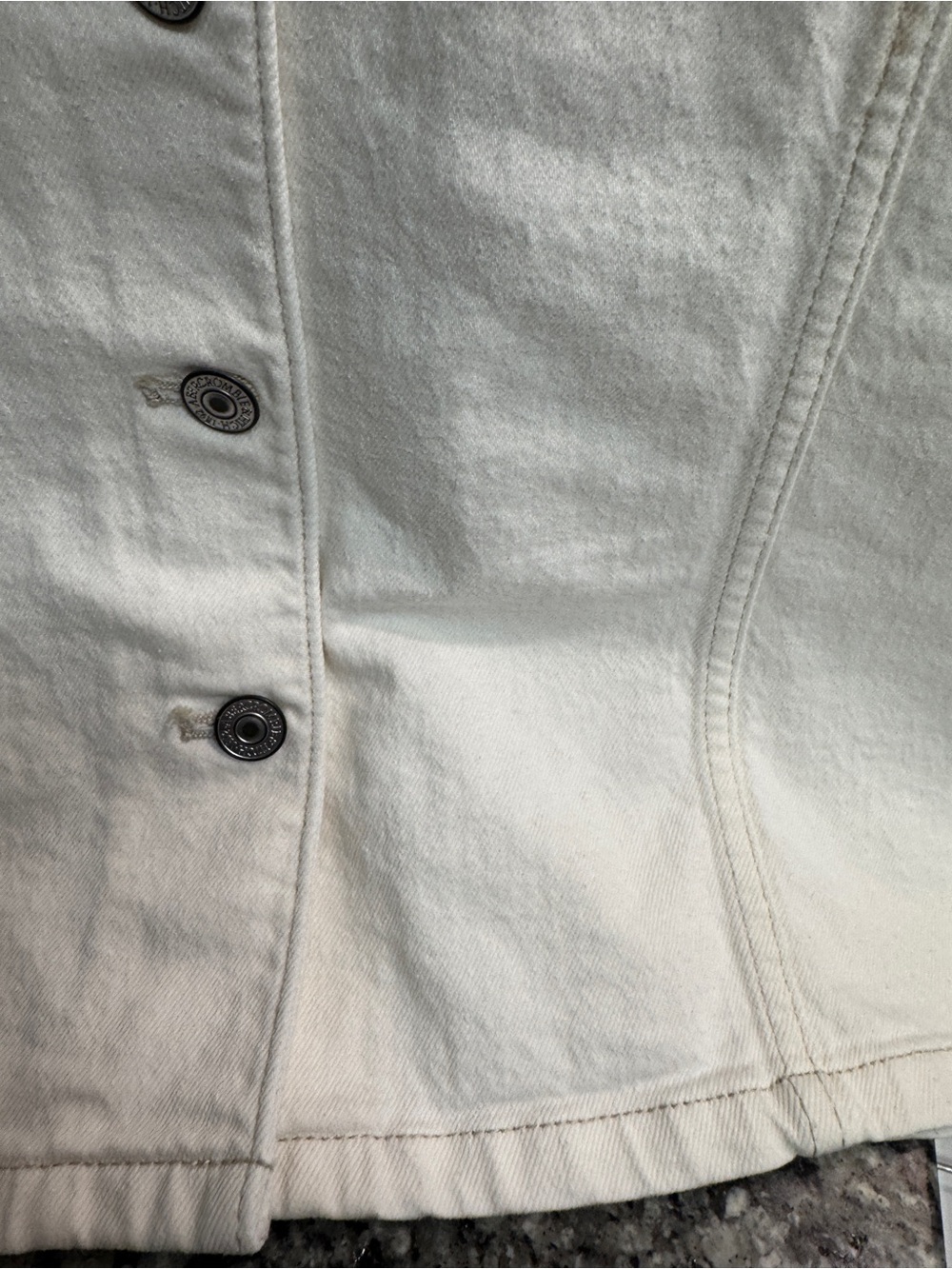 Light Beige Button denim Dress runs small - Picture 13 of 15